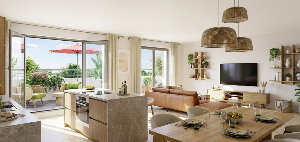 Programme immobilier neuf Le Clos des Berges - Villeneuve-la-Garenne logements du 2 au 4 pièces avec vue Seine (92390) - Référence : 17713